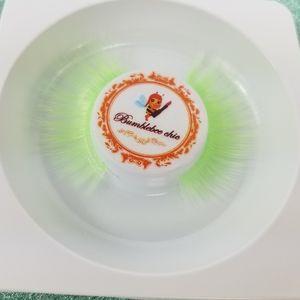 - 1 pair of neon green false eyelashes